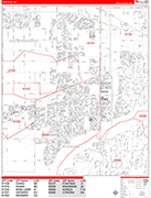Eastvale  Wall Map Red Line Style