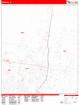 Edinburg Wall Map Red Line Style