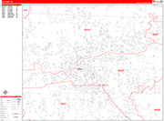 Elkhart  Wall Map Red Line Style