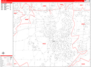 Elyria  Wall Map Red Line Style