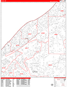 Euclid  Wall Map Red Line Style