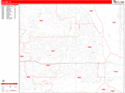 Euless  Wall Map Red Line Style
