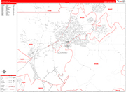 Fairfield  Wall Map Red Line Style