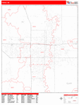 Fargo Wall Map Red Line Style