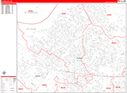 Florissant  Wall Map Red Line Style