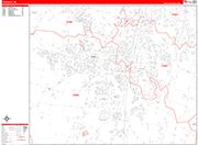 Franklin  Wall Map Red Line Style
