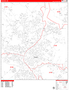 Frederick  Wall Map Red Line Style