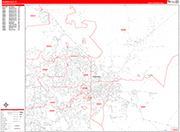 Gainesville  Wall Map Red Line Style