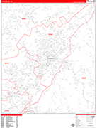 Gainesville  Wall Map Red Line Style
