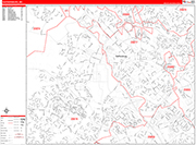 Gaithersburg  Wall Map Red Line Style