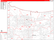 Gary  Wall Map Red Line Style