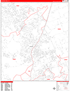Georgetown  Wall Map Red Line Style