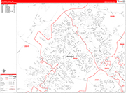 Germantown  Wall Map Red Line Style