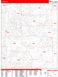 Gilbert  Wall Map Red Line Style