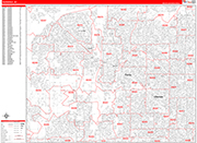 Glendale  Wall Map Red Line Style