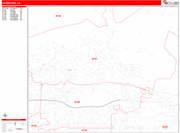 Glendora  Wall Map Red Line Style