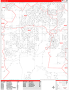 Goodyear Wall Map Red Line Style