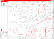 Greece  Wall Map Red Line Style