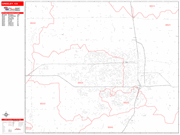 Greeley  Wall Map Red Line Style