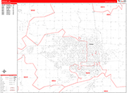 Greeley  Wall Map Red Line Style