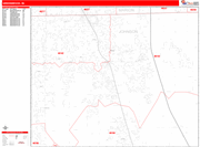 Greenwood  Wall Map Red Line Style