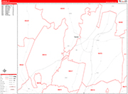 Hamden  Wall Map Red Line Style