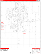Hanford  Wall Map Red Line Style