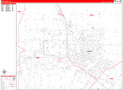 Harlingen  Wall Map Red Line Style
