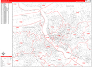 Harrisburg  Wall Map Red Line Style