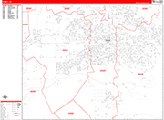 Hemet  Wall Map Red Line Style