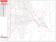 Henderson  Wall Map Red Line Style
