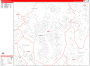Hendersonville  Wall Map Red Line Style