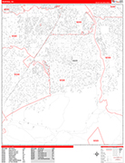 Hesperia  Wall Map Red Line Style