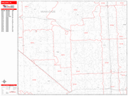 Hialeah  Wall Map Red Line Style