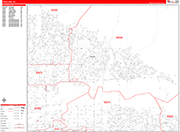 Highland  Wall Map Red Line Style