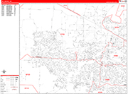 Hillsboro Wall Map Red Line Style