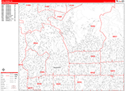 Hollywood  Wall Map Red Line Style