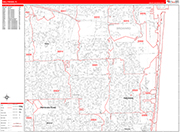 Hollywood  Wall Map Red Line Style