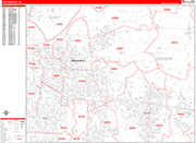 Independence  Wall Map Red Line Style