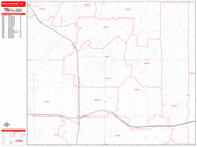 Inglewood  Wall Map Red Line Style