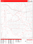 Irving  Wall Map Red Line Style