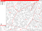 Irvington  Wall Map Red Line Style