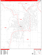 Janesville  Wall Map Red Line Style