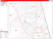 Jupiter  Wall Map Red Line Style