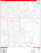 Kentwood  Wall Map Red Line Style