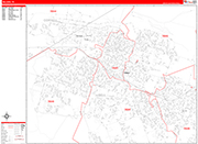 Killeen  Wall Map Red Line Style