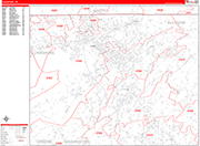 Kingsport  Wall Map Red Line Style