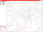 Kissimmee  Wall Map Red Line Style