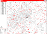 Knoxville  Wall Map Red Line Style
