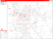 Lafayette  Wall Map Red Line Style